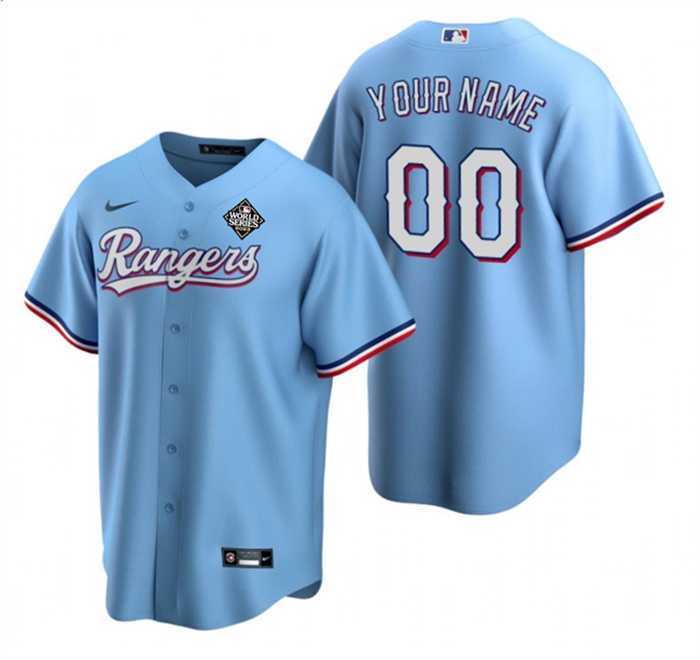 Mens Texas Rangers Active Player Custom Blue 2023 World Series Stitched Baseball Jersey->customized mlb jersey->Custom Jersey